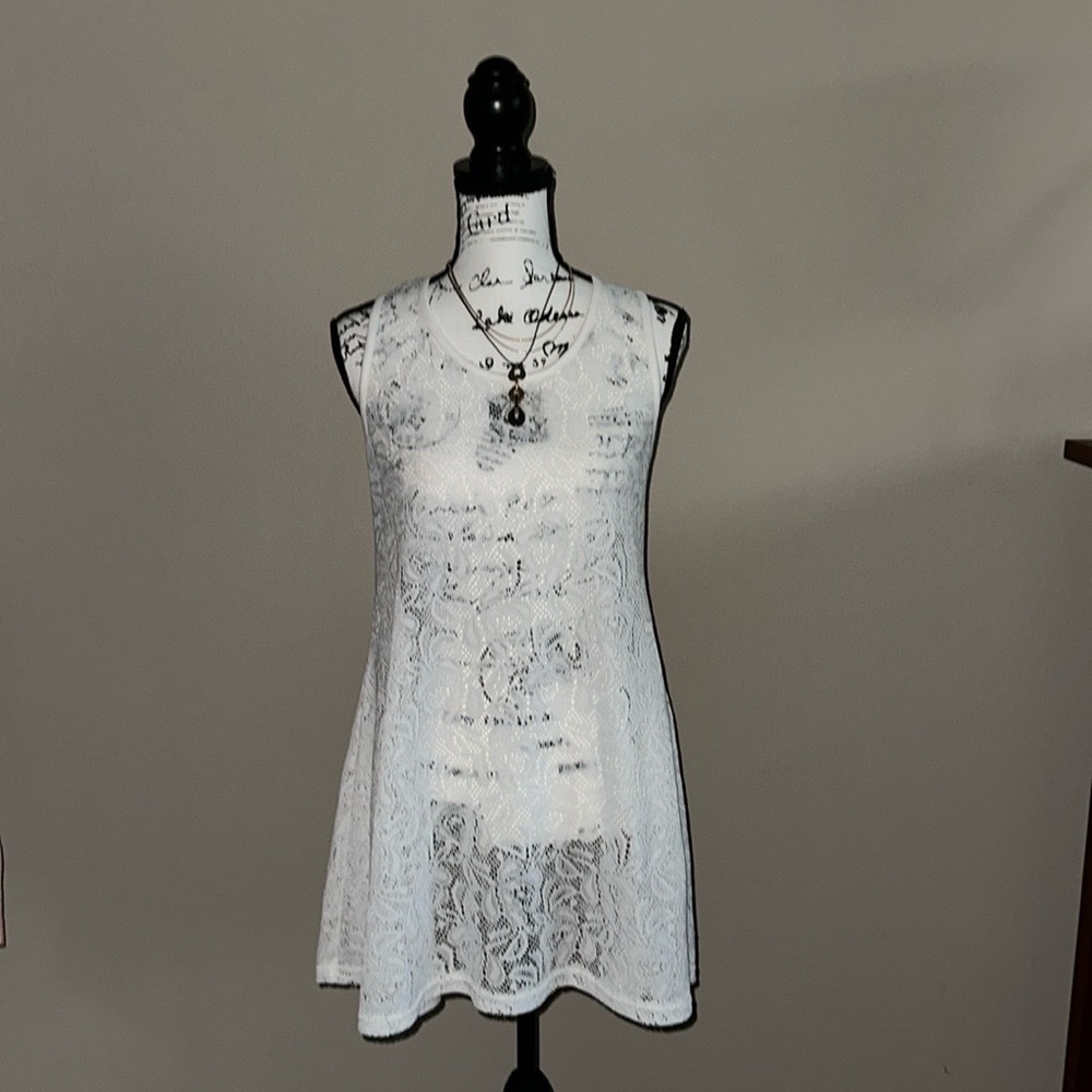 NWOT west | loop ~ Crocheted Racerback Sleeveless Swimsuit Cover Up